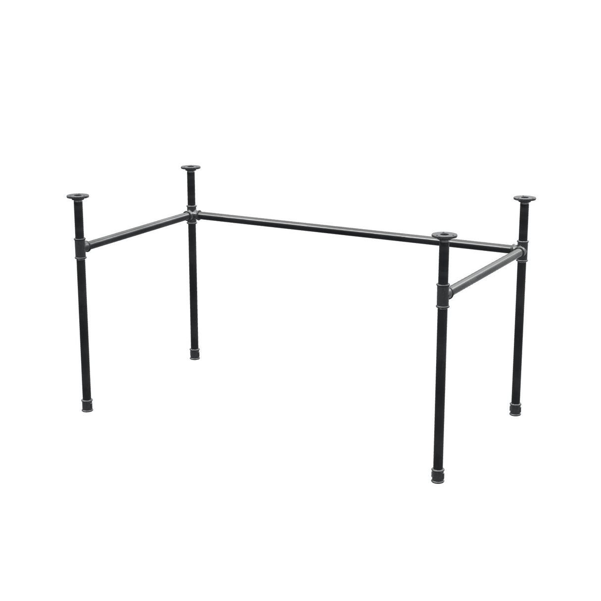 Base de secretária, estrutura em U, ferro fundido e aço Ø 27 mm, 131 × 71 cm, altura 71 cm