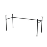 Base de secretária, estrutura em U, ferro fundido e aço Ø 27 mm, 161 × 61 cm, altura 71 cm
