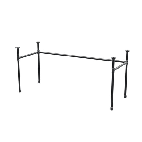 Base de secretária, estrutura em U, ferro fundido e aço Ø 27 mm, 161 × 61 cm, altura 71 cm