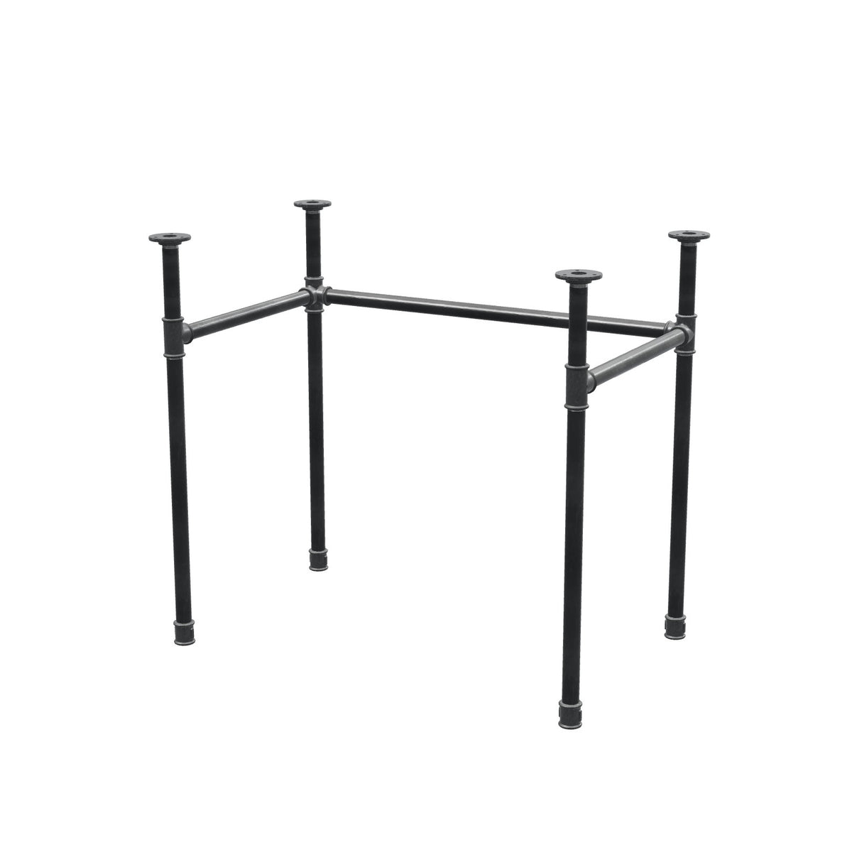 Base de secretária, estrutura em U, ferro fundido e aço Ø 27 mm, 81 × 51 cm, altura 71 cm