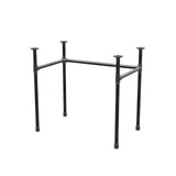 Base de secretária, estrutura em U, ferro fundido e aço Ø 27 mm, 81 × 51 cm, altura 71 cm