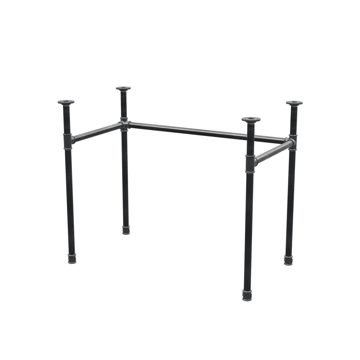 Base de secretária, estrutura em U, ferro fundido e aço Ø 27 mm, 91 × 51 cm, altura 71 cm