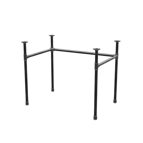 Base de secretária, estrutura em U, ferro fundido e aço Ø 27 mm, 91 × 61 cm, altura 71 cm