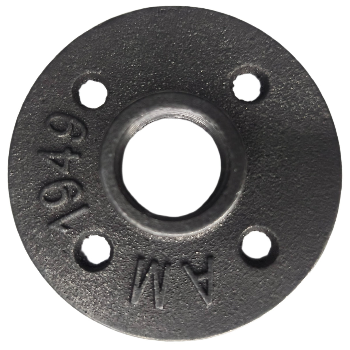 Flange 4 furos 3/4 polegada ferro fundido preto — vista superior