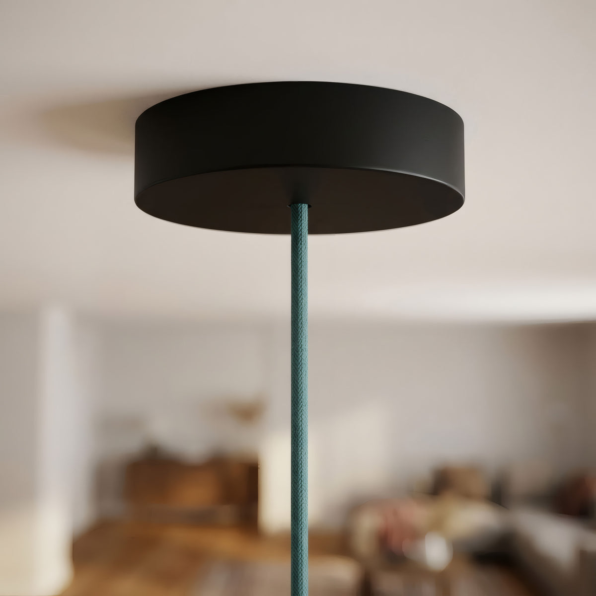 Florão redondo em madeira, Ø 120 mm — Preto