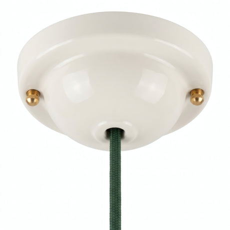 Florão em cerâmica vidrada — Ø 130 mm / Branco