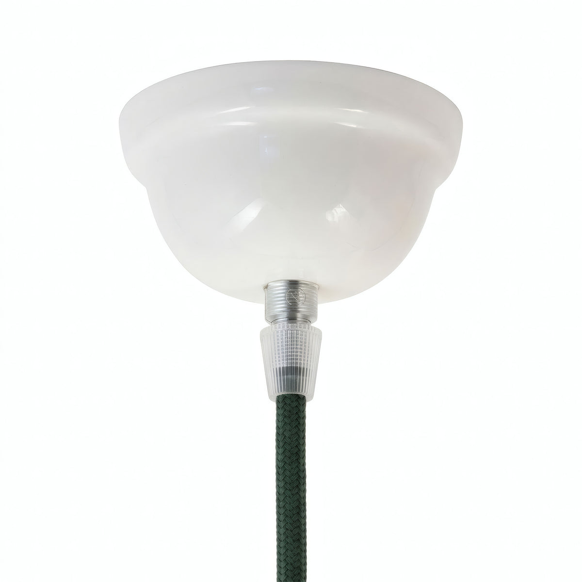 Florão em cerâmica vidrada — Ø 75 mm / Branco