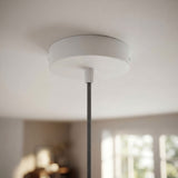 Florão cilíndrico em metal, Ø 120 mm — Cónico em termoplástico / Branco mate