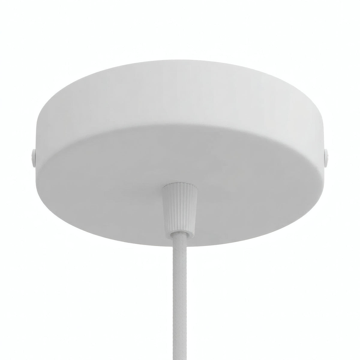 Florão cilíndrico em metal, Ø 120 mm — Cónico em termoplástico / Branco mate