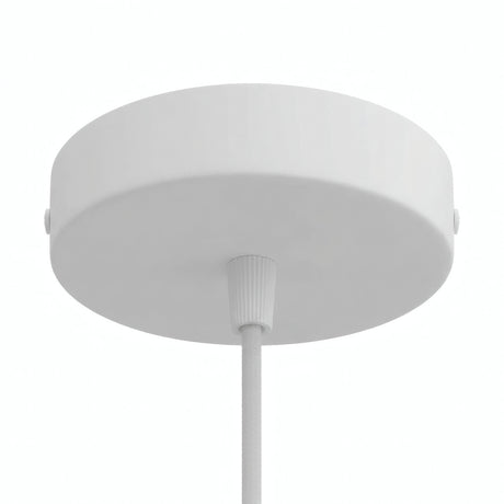 Florão cilíndrico em metal, Ø 120 mm — Cónico em termoplástico / Branco mate