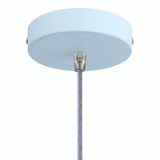 Florão cilíndrico em metal, Ø 120 mm — Cónico em termoplástico / Azul céu