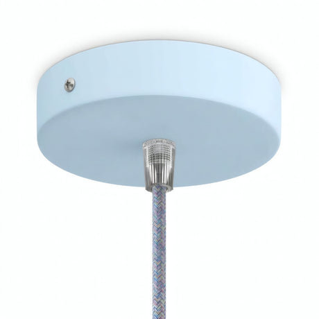 Florão cilíndrico em metal, Ø 120 mm — Cónico em termoplástico / Azul céu