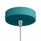 Florão cilíndrico em metal, Ø 120 mm — Cónico em termoplástico / Azul petróleo