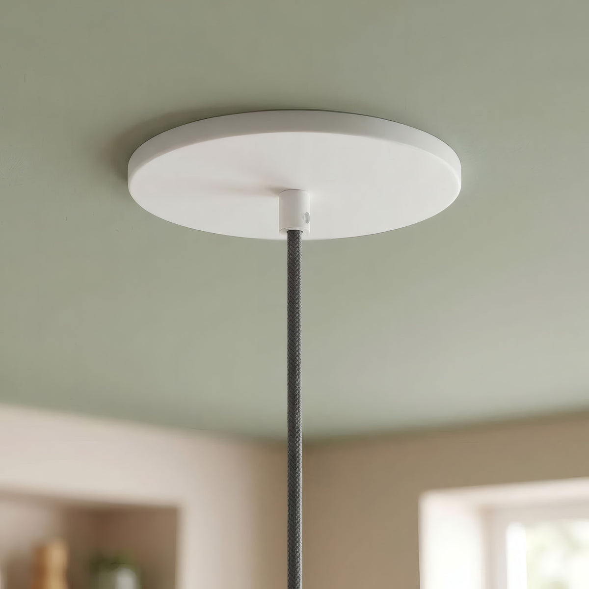 Florão de encastrar à face, Ø 126 mm — Branco mate
