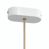 Florão oval em madeira, 120 × 51 mm — Branco
