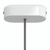 Florão oval em madeira, 120 × 51 mm — Branco