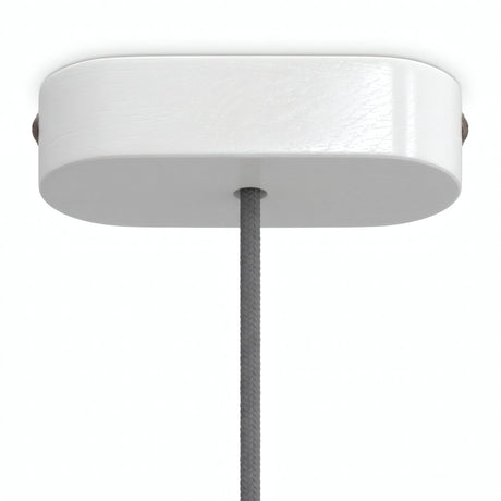 Florão oval em madeira, 120 × 51 mm — Branco