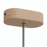 Florão oval em madeira, 120 × 51 mm — Natural