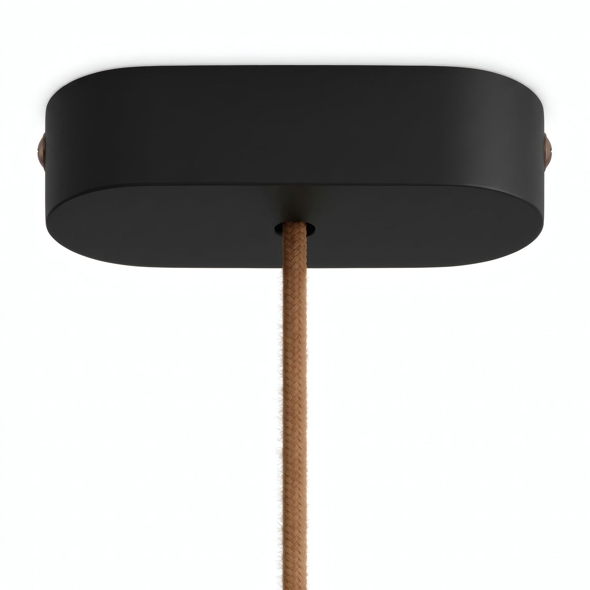 Florão oval em madeira, 120 × 51 mm — Preto