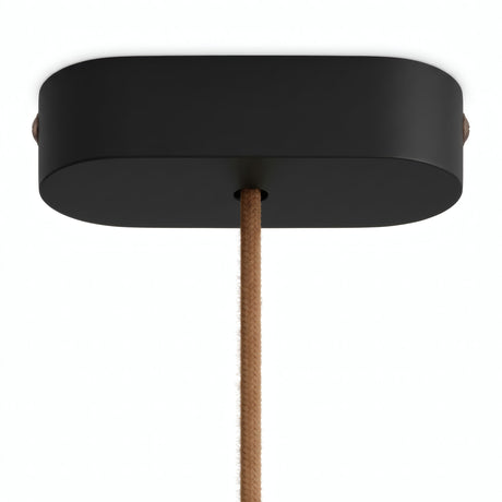 Florão oval em madeira, 120 × 51 mm — Preto