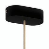 Florão oval em madeira, 120 × 51 mm — Preto