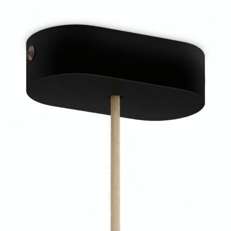 Florão oval em madeira, 120 × 51 mm — Preto