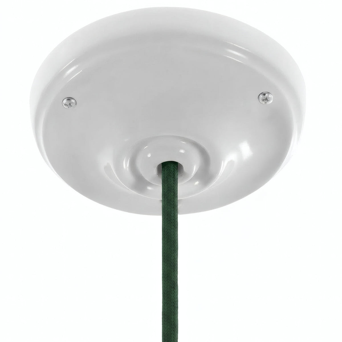 Florão em porcelana com kit de fixação, Ø 105 mm — Branco