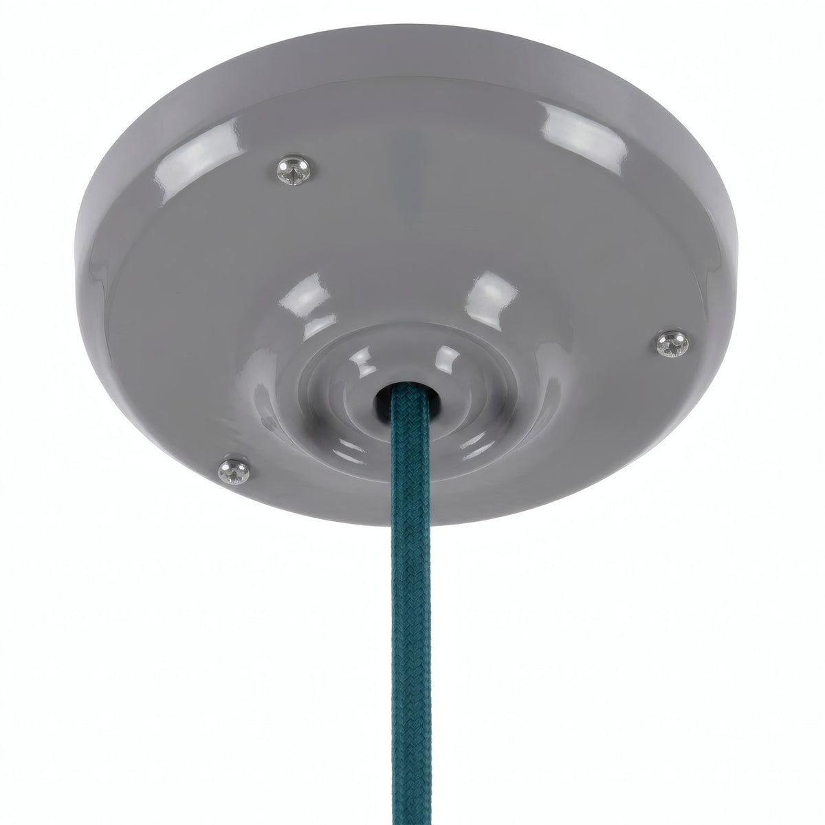 Florão em porcelana com kit de fixação, Ø 105 mm — Cinzento