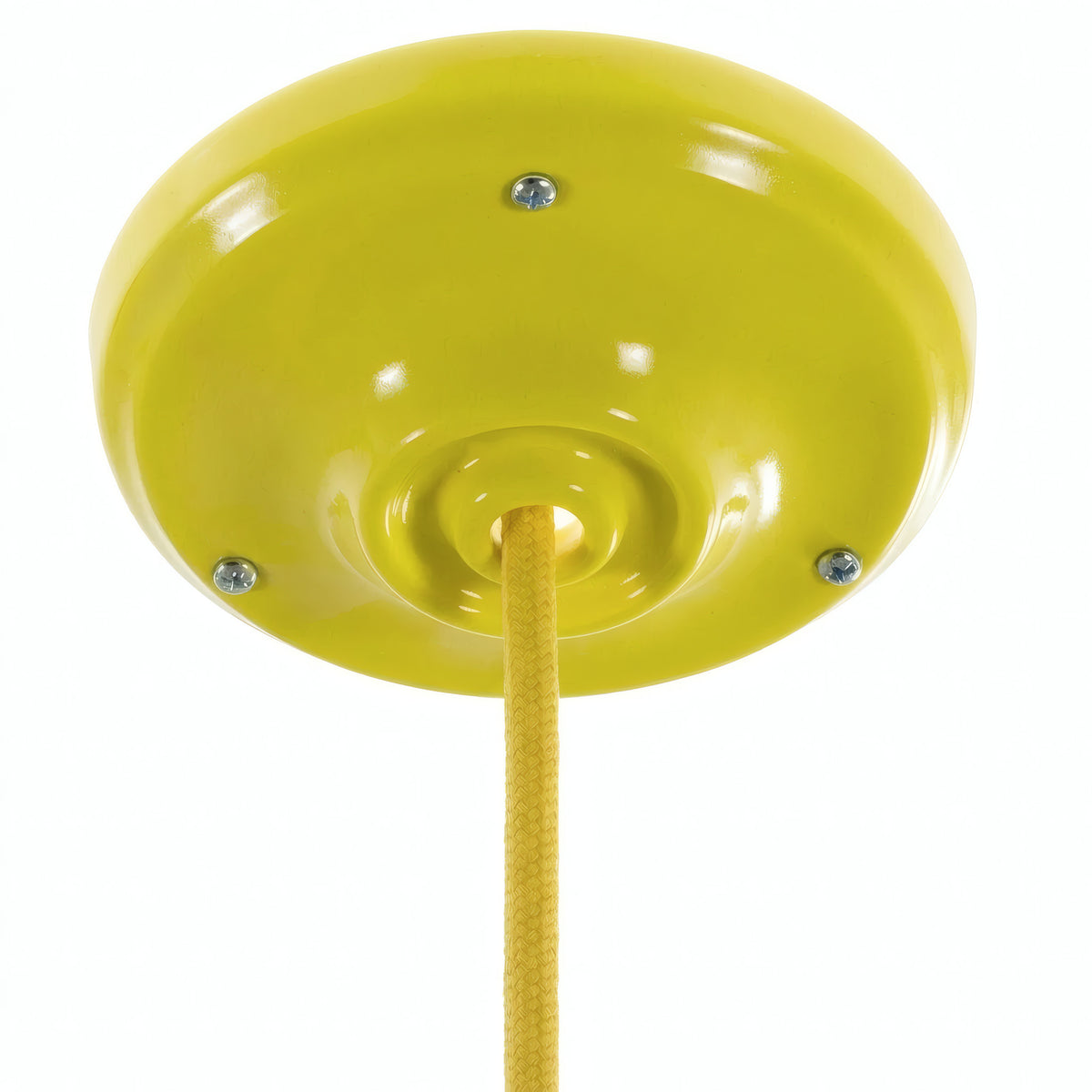 Florão em porcelana com kit de fixação, Ø 105 mm — Amarelo