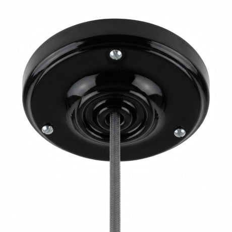 Florão em porcelana com kit de fixação, Ø 105 mm — Preto