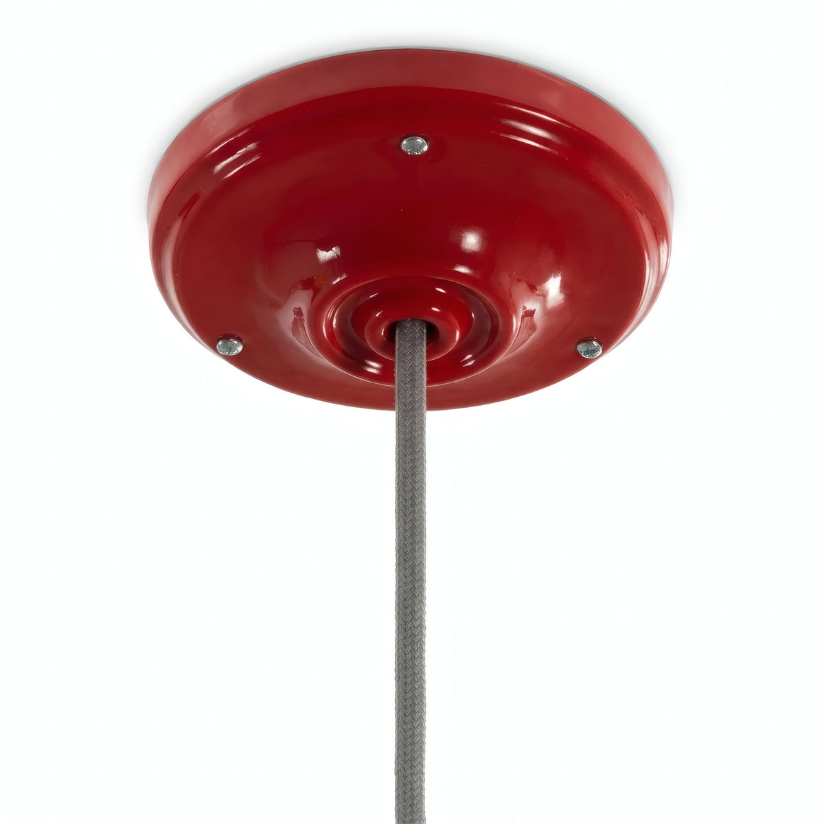 Florão em porcelana com kit de fixação, Ø 105 mm — Vermelho