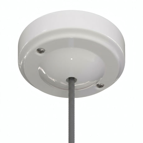 Florão minimalista em porcelana, Ø 100 mm — Branco
