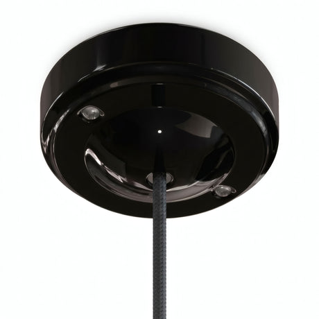 Florão minimalista em porcelana, Ø 100 mm — Preto