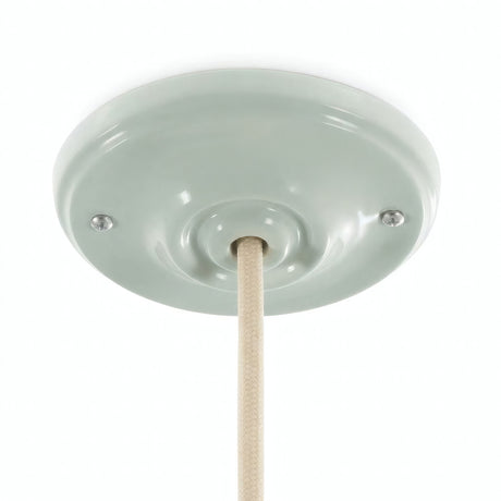 Florão em porcelana com kit de fixação, Ø 105 mm — Verde sálvia