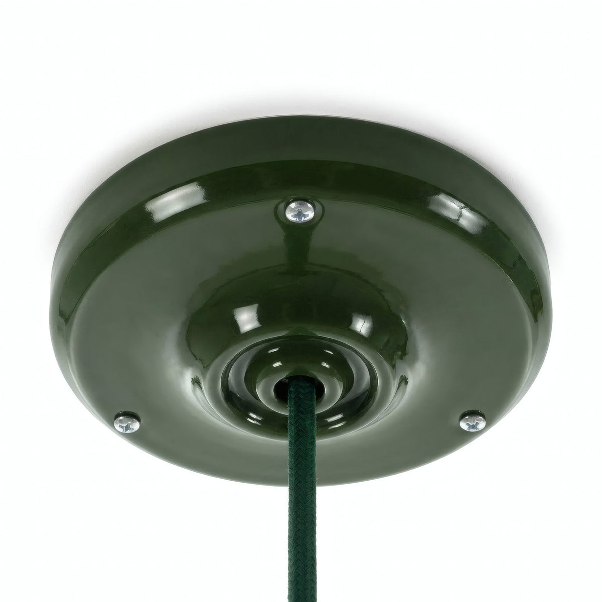 Florão em porcelana com kit de fixação, Ø 105 mm — Verde