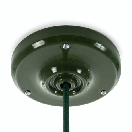 Florão em porcelana com kit de fixação, Ø 105 mm — Verde