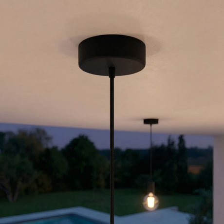 Florão em silicone de exterior IP65, Ø 125 mm — Preto