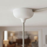 Florão em silicone Ø 88 mm, furo central e saída lateral — Branco