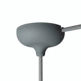 Florão em silicone Ø 88 mm, furo central e saída lateral — Cinzento