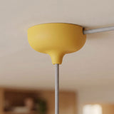 Florão em silicone Ø 88 mm, furo central e saída lateral — Amarelo