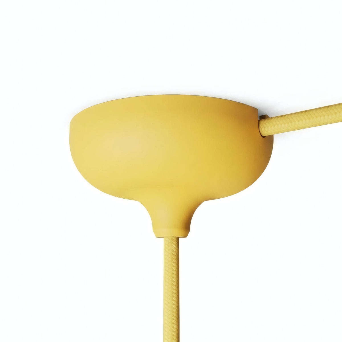 Florão em silicone Ø 88 mm, furo central e saída lateral — Amarelo