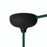 Florão em silicone Ø 88 mm, furo central e saída lateral — Preto
