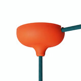 Florão em silicone Ø 88 mm, furo central e saída lateral — Laranja