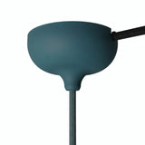 Florão em silicone Ø 88 mm, furo central e saída lateral — Azul petróleo