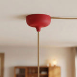 Florão em silicone Ø 88 mm, furo central e saída lateral — Vermelho