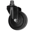 Roda industrial preta pivotante com Conexão - borracha - 100mm - roda industrial pivotante para móvel - vista 2