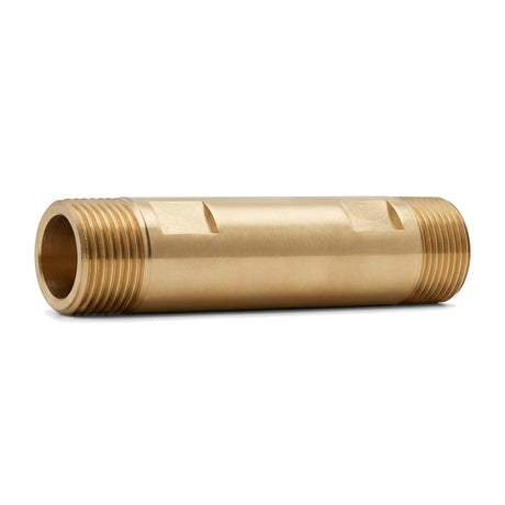 Tubo de espera macho-macho para contador de água em latão CW617N BSP - vista frontal