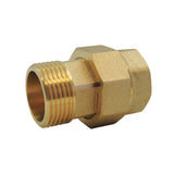 União à chave plana macho-fêmea junta EPDM em latão CW617N BSP - vista isométrica 3/4