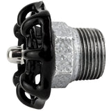 Volante preto de 52 mm em meio mamilo, porca de aço inoxidável, acessório em ferro fundido galvanizado