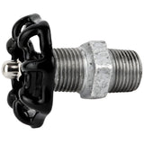 Volante preto de 52 mm em mamilo, 1/2'' com porca de aço inoxidável, acessório em ferro fundido galvanizado